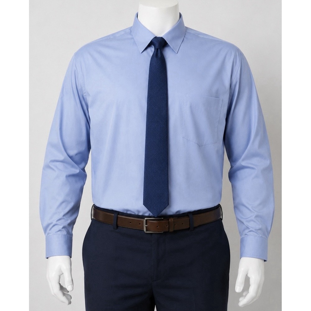STAFFORD Men's Blue Dress Shirt Long Sleeve 18 34/35 Button Up Polished Handsome